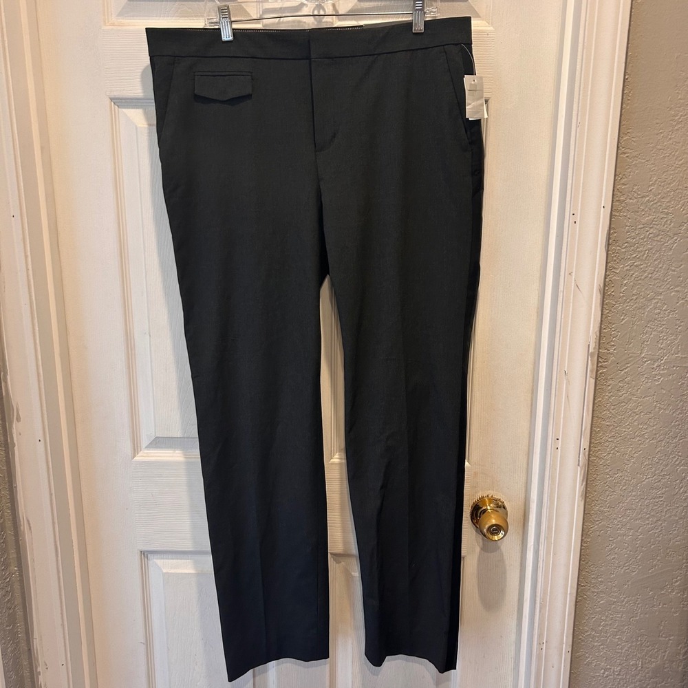 NWT Gap Women Sz 14 Boy Fit Tapered Leg Pants Black Two‎ Way Stretch Business